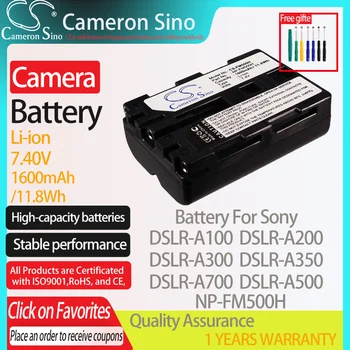 CameronSino Akumulators Sony DSLR-A100 DSLR-A200 DSLR-A300 DSLR-A350 DSLR-A700, der Sony NP-FM500H Digitālo kameru Baterijas