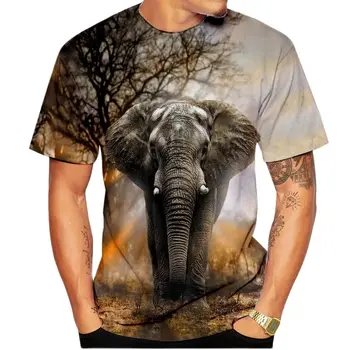 Camiseta con estampado 3D de elefante para hombre y mujer, camisa neformālās de manga corta, Top de verano, 2022