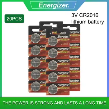 20PCS Sākotnējā Energizer CR2016 DL2016 DLCR 2016 3 V Litija Baterijas Pulksteņu Rotaļlietas Kalkulators Svars Mēroga Poga Šūnu Akumulators