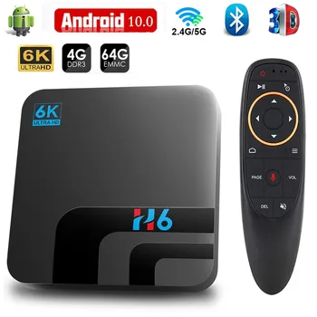Android TV Box Android 10 4GB 64GB, 32GB 6K 3D Video H. 265 Media Player 2.4 G 5GHz Wifi, Bluetooth Set top Box Smart TV Kastē Labāko
