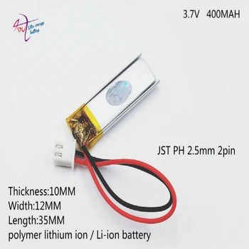 XHR-2P 2.54 400mAh 501235*2 101235 3.7 V litija polimēru baterija ierakstīšana smart pen Valkājamas